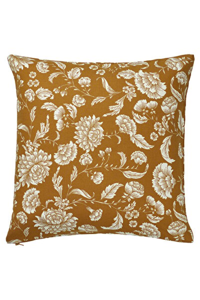 IKEA IDALINNEA Pillowcase, yellow/brown, 50 x 50 cm