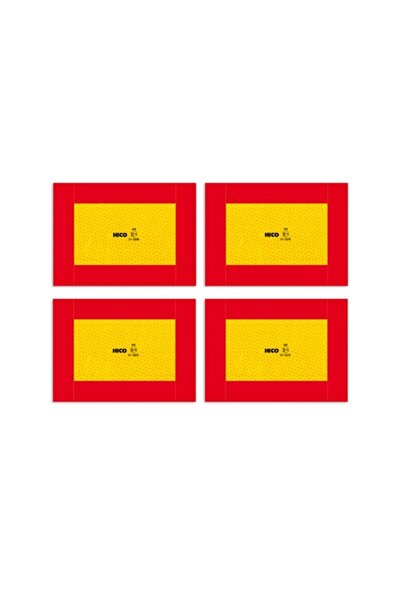 Hicovo Set of 4 Reflective Plates Yellow/Red 282X196 Mm Aluminum Hico Hico