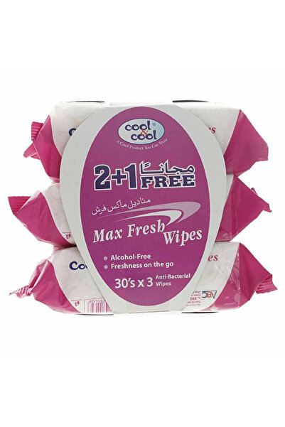 COOL & COOL مناديل ماكس فريش، مناديل معقمة للبشرة خالية من الكحول، عبوة ثلاثي...