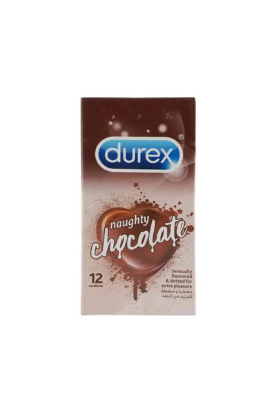 Durex Naughty Chocolate Sensually Flavoured and Dotted Condoms- Pack of 12pcs