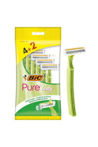 Bic Pure Lady Triple Blades Razors for Women- 6pcs