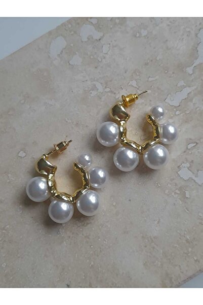 8atelier أقراط اللؤلؤة الذهبية