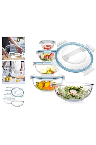 ANGMAD Set of 5 borosilicate glass bowls with airtight transparent lids 0.19-...