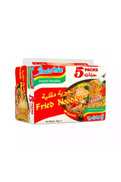 İndomie نودلز سريعة التحضير، نودلز مقلية - 5 × 80 غرام