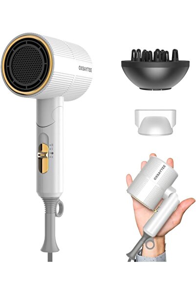 Oxsaytee 2000W Hair Blow Dryer with Diffuser, Foldable Mini Travel Hair Dryer...