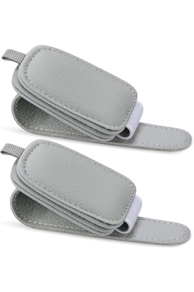 Arabest 2-piece magnetic leather sunglasses clip, car sun visor accessories, ...