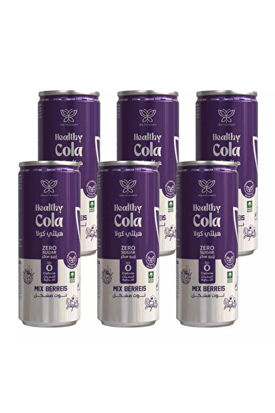 healthy cola مشروب غازي بنكهة التوت المختلط بدون سكر - 6 × 250 مل
