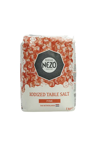 NEZO ملح طعام معالج باليود، ملح ناعم - 1 كجم