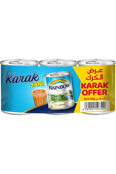 Rainbow Original Evaporated Milk For Karak Tea- 3X410gms