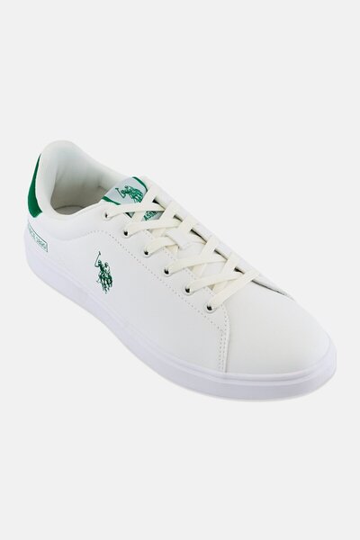 U.S. Polo Assn. Men Brand Logo Lace Up Casual Shoes, White