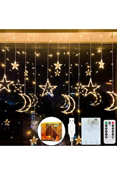 Mtanvxay Ramadan Decorations for Home 3.5M Decorative Starry String Curtain L...