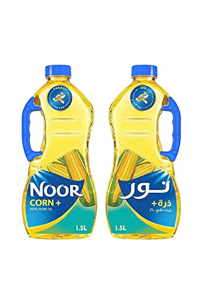 Noor زيت الذرة بلس، عبوة من قطعتين - 1.5 لتر
