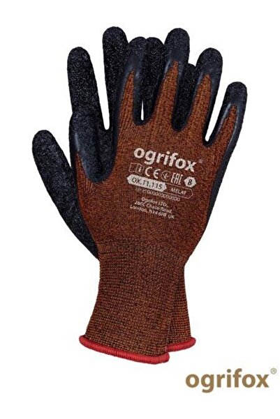 OGRIFOX OX-MELAT 7 Brown Latex Dipped Protective Gloves