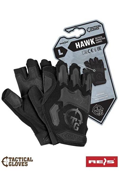 Raw-Pol Mănuși de protecție fără degete cu palme din piele RTC-HAWK M Negre