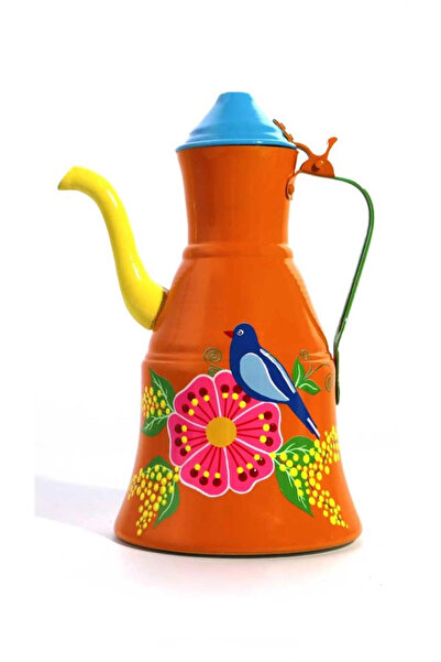 DEDEMİN EMAYELERİ El Boyama Güğüm Turuncu Kuş