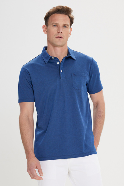 ALTINYILDIZ CLASSICS Ανδρικό μπλουζάκι με κοντό μανίκι Navy Blue Comfort Fit ...