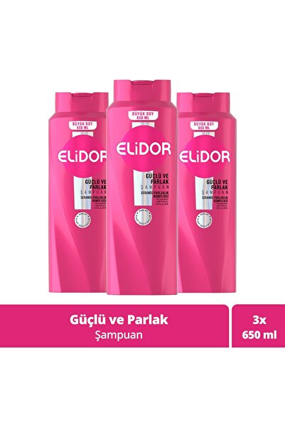 Elidor Superblend Saç Bakım Şampuanı Güçlü ve Parlak 650 ml x3