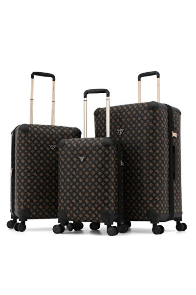 Guess Premium 3-Piece Faux Leather Hard Shell Spinner Luggage Set – Stylish &...