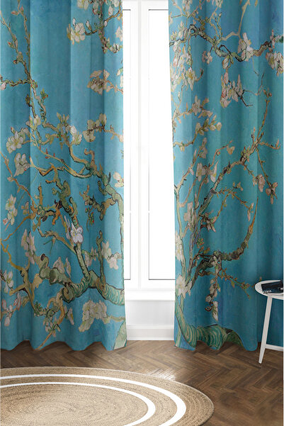 PATRON Parlak Saten Mikro Kumaş Çift Kanat Fon Perde Takımı PRD0024