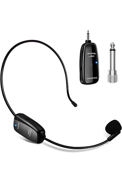 XIAOKOA ميكروفون لاسلكي، ميكروفون لاسلكي بتردد UHF، مدى إرسال لاسلكي يصل إلى ...