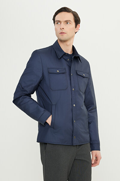 ALTINYILDIZ CLASSICS Men's Navy Blue Standard Fit Regular Cut Shirt Collar Si...