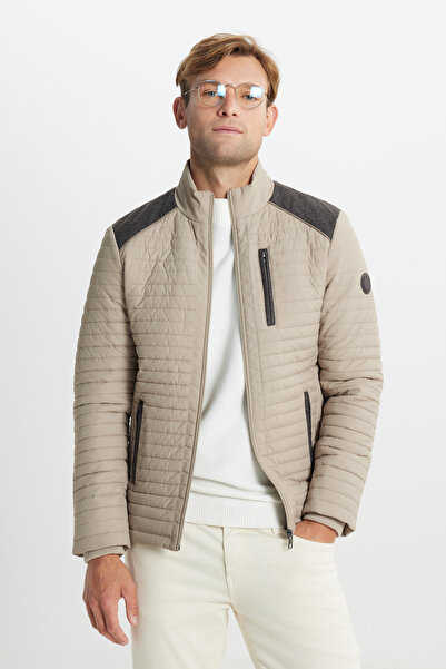 ALTINYILDIZ CLASSICS Men's Beige Standard Fit Regular Cut Quilted Patterned M...