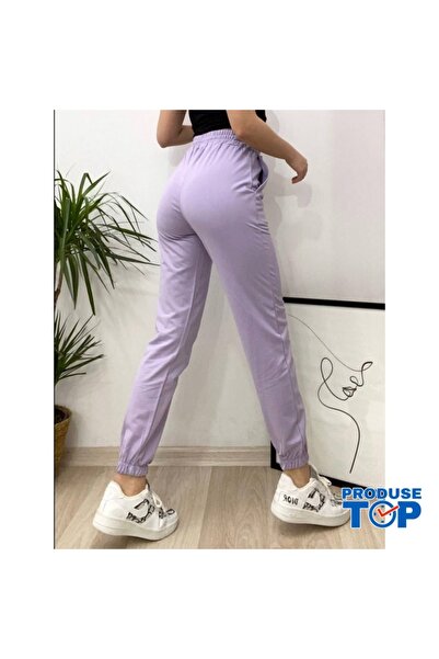 Produse.Top Pantaloni de trening violet cu talie înaltă pentru femei PTD02