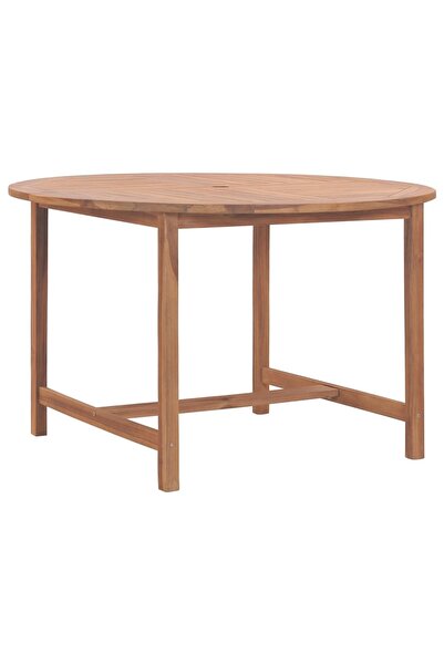 vidaxl Garden Dining Table Ø110x75 cm Solid Wood Teak