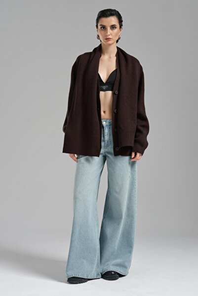 tw3 Women's Scarf Detailed Two-Piece Design Cardigan