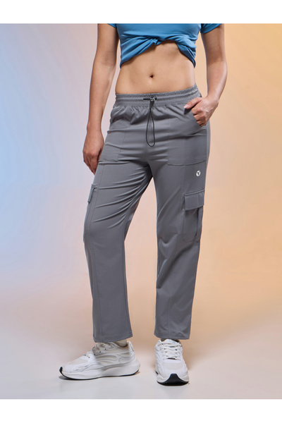 Technosport By Styli Women Solid Slim Fit Sports Cargo Track Pants