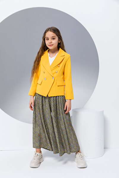 incity Jachetă galbenă elegantă cu nasturi pentru fete