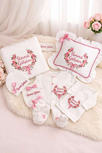 Ela baby Premium Kişiye Özel İsimli Kız Bebek Hastane Çıkışı Seti – Özel Tasa...