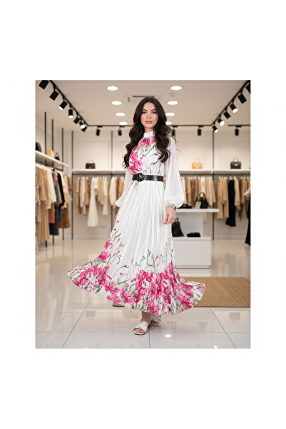 MQ A-line maxi dress with floral print, beltless