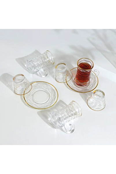 TULIN Luxury tea and coffee serving set with gold trim – 36 pieces