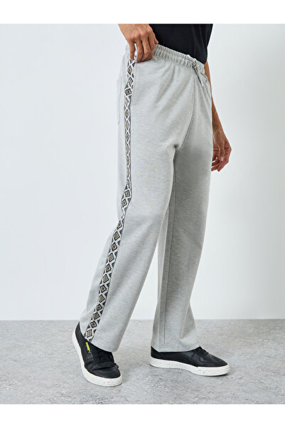 Styli Men Grey Printed Side Panel Joggers