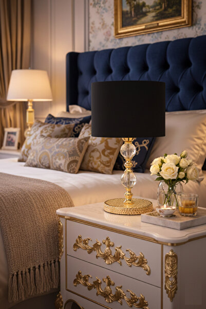 571 Store E Sersi̇ Rose Gold Floor Standing Fabric Headboard Table Lamp Lamp ...