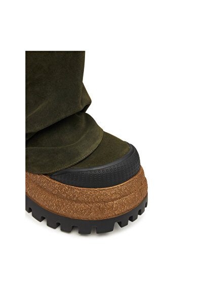 NAKED WOLFE Suede Green Disturb Ankle Boots Women