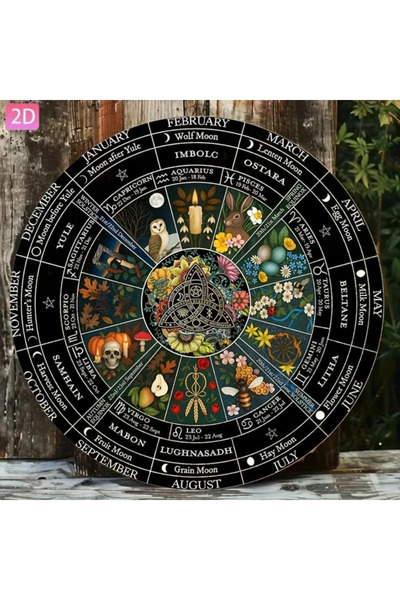 HELLOYOUNG لوحة جدارية معدنية دائرية من الألومنيوم بتصميم كلاسيكي، مقاس 20×20...