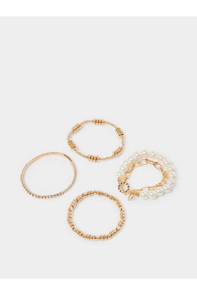 Styli Set of 4 - Gold Beaded Bracelet