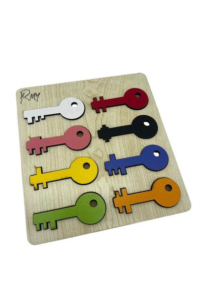 RMY Toy Montessori Wooden Key Lock Matching