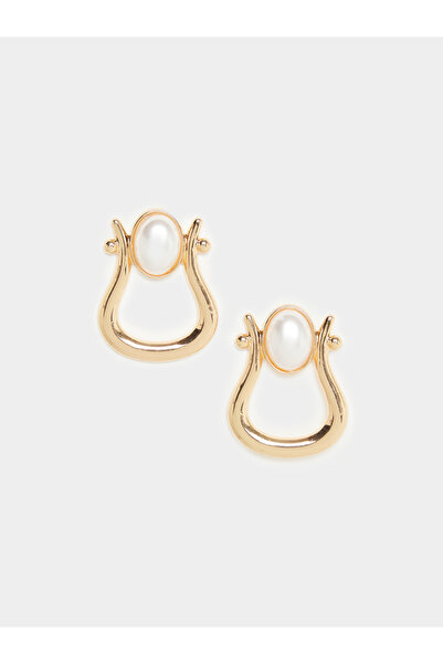 Styli Gold Tone Pearl Drop Earrings