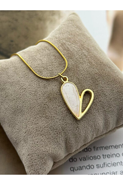 roshel قلادة نسائية من الفولاذ المقاوم للصدأ باللون الذهبي مع تفاصيل على شكل ...