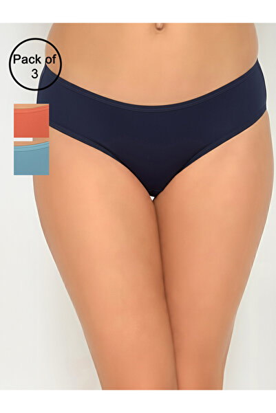 Clovia By Styli Pack of 3- Solid Bikini with Inner Elastic - Cotton