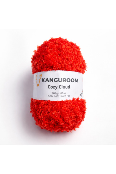 Prestij Boncuk Kanguroom Cozy Cloud Fir de tricotat manual din pluș Roșu Flac...