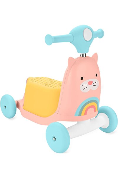 Skip Hop Zoo 3-in-1 Ride-On Toy Cat - Walker, Ride-On, and Scooter for Toddle...