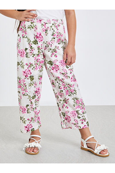Styli بنطلون شيفلي للبنات بطبعة زهور