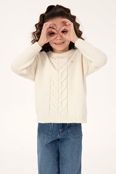 U.S. Polo Assn. Girl's Cream Sweater 50316278-Vr256