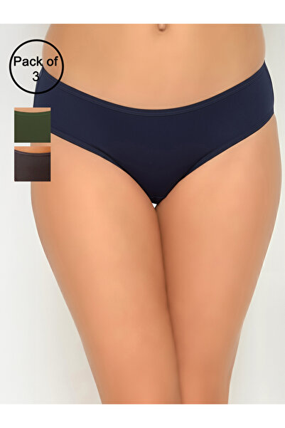 Clovia By Styli Pack of 3- Solid Bikini with Inner Elastic - Cotton