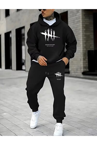 LAND MODA طقم مكون من قطعتين، بلوزة أنيقة K بغطاء رأس وبنطلون طويل رياضي، طقم...