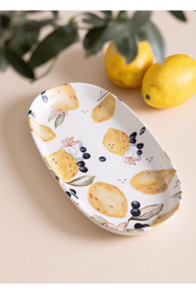 The Mia طقم تقديم ليمونتشيلو بيضاوي الشكل 2 قطعة 29 سم LMN024